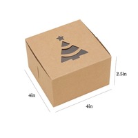 Wholesale Christmas Cookie Treat Kraft Paper Boxes Doughnut Bakery Box With Window Gift Packaging Paper Boxes for Xmas Party