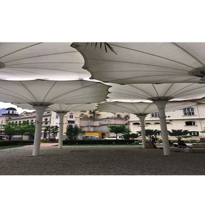 Auvent paysager stylisé en membrane tendue en PVDF/PVC résistant aux intempéries et anticorrosion pour structure en acier de sites touristiques - Product Image 3