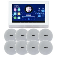 PW7825+8C635F Musique d'ambiance stéréo dans le mur Amplificateur de puissance avec écran tactile Kit audio Haut-parleur de plafond Cinéma maison intelligent