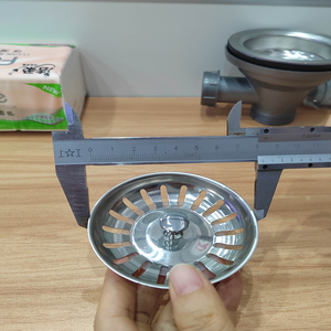 Bouchon d'évier de cuisine 83mm SS304 filtre de vidange d'évier Satin argent et doré bouchon de panier Anti-colmatage panier collecte des déchets boîte de panier - Product Image 3