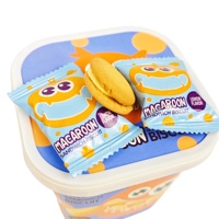 Vente en gros biscuit sandwich macaron 88g biscuits croquants ronds crémeux emballage en boîte