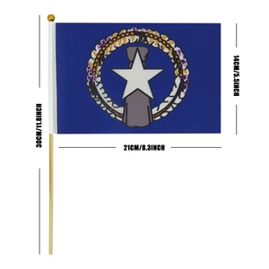 Bandera <span class=keywords><strong>de</strong></span> Mano <span class=keywords><strong>de</strong></span> las Islas Marianas del Norte Personalizada <span class=keywords><strong>de</strong></span> Fábrica, 14x21cm, Impresa en Alta Calidad, Bandera Personalizada Multitamaño para Eventos - Product Image 2