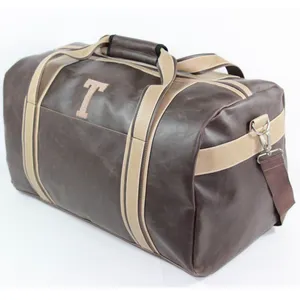 Venda quente PU Leather Leisure Weekender Bag Classic Design Duffle Bag para Homem Mulher Viagem Business Trip Hand Bag