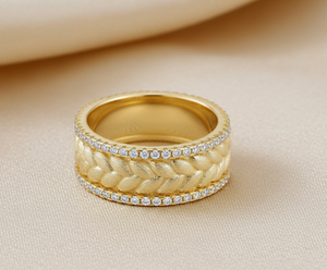 Bague en argent sterling S925 brossé avec moissanite 8,7 mm, plaqué or rhodié 14 carats, bijoux fins vintage pour femme, idéale pour les fêtes, le quotidien ou comme cadeau - Product Image 3