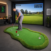 Tapis de golf artificiel pour intérieur/extérieur, résistant au feu, en PE/EVA/PP, 1x3m/1.5x3m/2.5x3m ou tailles personnalisées
