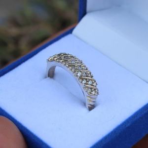 925 <b>Sterling</b> <b>Silver</b> Minimalist <b>Band</b> with Cubic Zirconia Stackable Eternity Ring <b>Wedding</b> Anniversary Bridal Gift Fine Rings - Product Image 4
