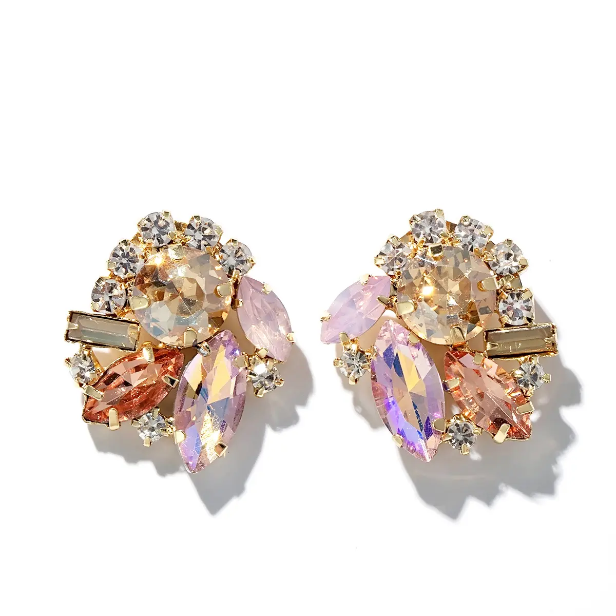 New Creative Jewelry Women Earring Zircon Crystal Round Earrings Personalized Pendant Earrings Fashion Accessories