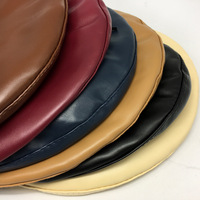 Béret en similicuir pour femme, couleur unie, en cuir PU, style rétro, pour l'automne et l'hiver