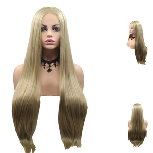 Perruque Lace Front Wig synthétique lisse et longue, cheveux naturels crépus et <span class=keywords><strong>moins</strong></span> chers pour femmes naturelles - Product Image 1
