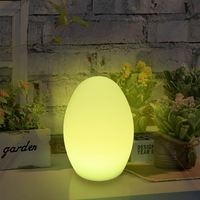 Lampe de table sans fil rechargeable en forme d'œuf, à changement de couleur LED, avec télécommande, simple, pour restaurant et hôtel, lumière LED nocturne