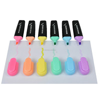 Stylo surligneur miniature personnalisé avec logo, 6 couleurs, ensemble de marqueurs fluorescents pastel en vrac pour les étudiants et les fournitures de bureau