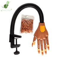 Main d'entraînement professionnelle carrée en plastique pour nail art, avec doigts pliables, 100 pièces