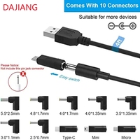 Cable Adaptador USB a DC Personalizado OEM DAJIANG, 5v a 12v 5521 5525, USB a DC 12V, USB a 6v DC, Cable de 12v 4mm 2.1mm Macho