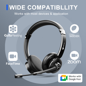 BT-782D bền kép tai không dây <span class=keywords><strong>bluetooth</strong></span> trung tâm cuộc gọi Tai nghe văn phòng máy tính điện thoại tai nghe với Microphone chức năng tắt tiếng - Product Image 4