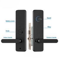 Serrure de porte intelligente pour hôtel TTLock TTHotel en alliage d'aluminium pour porte en bois, avec carte RFID, code et clé physique