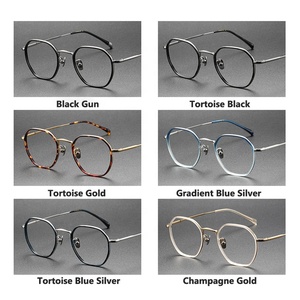 Gafas de acetato de titanio para hombre y mujer, anteojos con montura <span class=keywords><strong>Retro</strong></span> y cuadrada, graduadas, para miopía, 2023 - Product Image 5