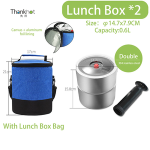 Thankhot dapat digunakan kembali dinding ganda 304 baja nirkarat wadah penyimpanan makanan mengatur & mengatur wadah segel vakum daging sembuh - Product Image 2