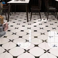 Carreaux de sol en porcelaine mate 800x800mm à motif floral géométrique, antidérapants et résistants à l'usure, pour décoration intérieure – Vente directe usine