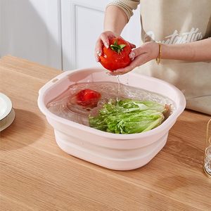 Premium pieghevole PP lavabo Set 2 bacini di plastica portatile per viaggi e lavanderia pieghevole piccole bottiglie di medie dimensioni - Product Image 4