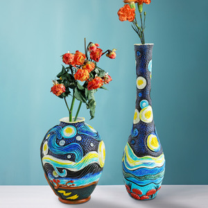 Vases en résine inspirés de la Nuit étoilée de Van Gogh, <span class=keywords><strong>vase</strong></span> de table moderne et écologique pour la décoration de la maison - Product Image 3