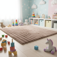 Tapis rectangulaires en fausse fourrure de lapin en polyester, tapis géométriques tuftés fabriqués à la machine, tapis antidérapants pour la maison