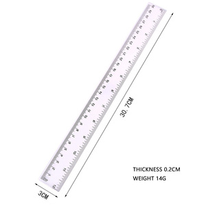 Reglas de plástico de medición de doble cara con purpurina de alta calidad, 6, 8 y 12 pulgadas - Product Image 2