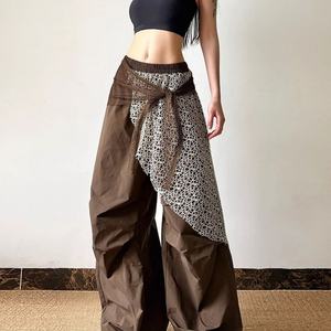 กางเกงจ็อกเกอร์ผู้หญิงสไตล์เกาหลีเอวสูงทรงขากว้างแบบม็อปสำหรับการค้าต่างประเทศ - Product Image 4