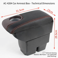 Accoudoir avant CARFU General Motors en ABS avec 5 ports de charge USB, rangement double couche, porte-gobelet caché en cuir PU