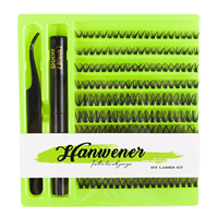 Kit Bulu Mata Palsu Faux Mink Fan Eyelash Cluster, Bulu Mata Custom 8-16mm Mega Volume 10D-20D, Kit Ekstensi Bulu Mata DIY, Bulu Mata Segmen Palsu