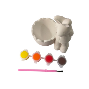 Elsas pâques lapin fleur Pot peinture <span class=keywords><strong>plâtre</strong></span> <span class=keywords><strong>dessin</strong></span> jouets kit de coloriage pour enfants bricolage peinture acrylique couleur - Product Image 5