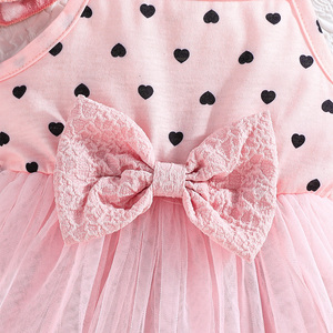 Vestido Casual Elegante para Niña, Conjunto de Dos Piezas con Mangas Abullonadas y Falda con Lazo para Fiestas de Verano - Product Image 5