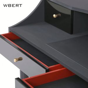 Tocador negro de madera maciza americana Simple WBERT, escritorio cosmético de dormitorio de lujo moderno, escritorio pequeño de estilo Medieval - Product Image 2