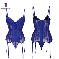 Taille S à XXXXXXL os élastiques à lacets Corset haut Corsage Corselet femmes à armatures Bustier 32F taille corps Shapers