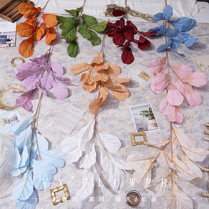 Fleurs artificielles Yixuan Fiddle Leaf Fig, feuilles en soie, décorations de mariage, légères, moulage par injection - Product Image 1