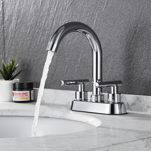 Salle de bain zinc <span class=keywords><strong>noir</strong></span> <span class=keywords><strong>main</strong></span> <span class=keywords><strong>eau</strong></span> chaude <span class=keywords><strong>froide</strong></span> 2 double poignée <span class=keywords><strong>robinet</strong></span> de bain mural - Product Image 4