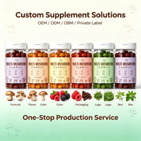 Gummies SYC BIO Multi Champignons Ashwagandha Reishi Crinière de Lion Formule de Soutien Quotidien au Bien-être 60 Unités Sans Gluten Marque Privée