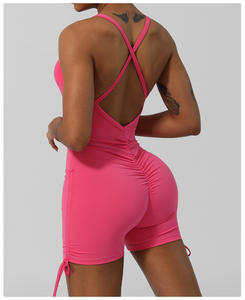 Mono de una pieza de secado rápido al por mayor para gimnasio y Fitness, ropa deportiva para yoga, entrenamiento ahuecado en la espalda, mono atlético para mujer - Product Image 4