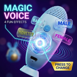 Micrófono de Karaoke de Dibujos Animados, Altavoz Redondo Portátil, Juguete Educativo <span class=keywords><strong>para</strong></span> Cantar <span class=keywords><strong>para</strong></span> Niños y <span class=keywords><strong>Niñas</strong></span>, OEM ODM - Product Image 3