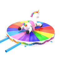 Toro mécanique gonflable commercial style rodéo licorne arc-en-ciel pour fêtes et locations d'événements