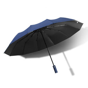 <span class=keywords><strong>Parapluie</strong></span> <span class=keywords><strong>de</strong></span> protection solaire en caoutchouc noir unisexe à 12 os design classique entièrement automatique pliable à côtes 8k vente en gros à trois volets - Product Image 5