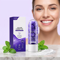 Sans logo, 30 comprimés de dentifrice correcteur de couleur saveur menthe, nettoyant, éclaircissant, blanchissant violet, OEM