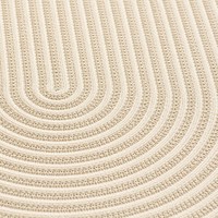 Tapis de bain moderne double ovale irrégulier style crème, design superposé, tapis de salle de bain super absorbant antidérapant, tapis d'entrée