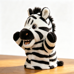 Marioneta de mano de cebra personalizada, juguete de peluche de cebra, marioneta de mano de cebra rellena, marioneta de mano de animal cebra - Product Image 4