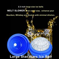 Moule à glaçons Death Star Lot de 2 moules à glace en silicone Sphère Big Ice Ball Maker pour whisky