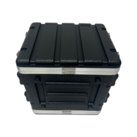 Boîtier de transport léger en plastique ABS rigide OEM 8U pour montage en rack, avec sac en filet zippé simple pour le rangement d'un amplificateur de puissance