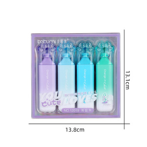 Kawaii lindo material escolar de plástico nota rotulador resaltar marcadores de libro mini gato pata Resaltadores - Product Image 1