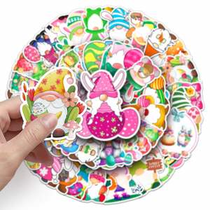 54 Pegatinas de Gnomos de Pascua, Lindas Pegatinas de Dibujos Animados para Niños, Pegatinas Decorativas Impermeables - Product Image 5