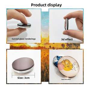 Imán de Refrigerador de Cristal con Diseño Moderno y Creativo, Serie de Arte Estéreo con Ramo de Flores, Tema Turístico, Parche Magnético para Refrigerador - Product Image 4