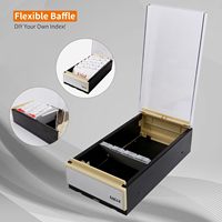 Eagle 818M Transparenter+Schwarzer Kunststoff Visitenkartenhalter mit Clipverschluss (10,8 cm x 20,9 cm x 6,4 cm) Wasserdicht für 600 Karten