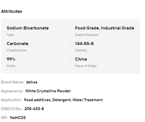 Bicarbonate de sodium de qualité alimentaire à 99% de pureté NaHCO3 pour la pâtisserie, utilisation comme additif alimentaire - Product Image 6
